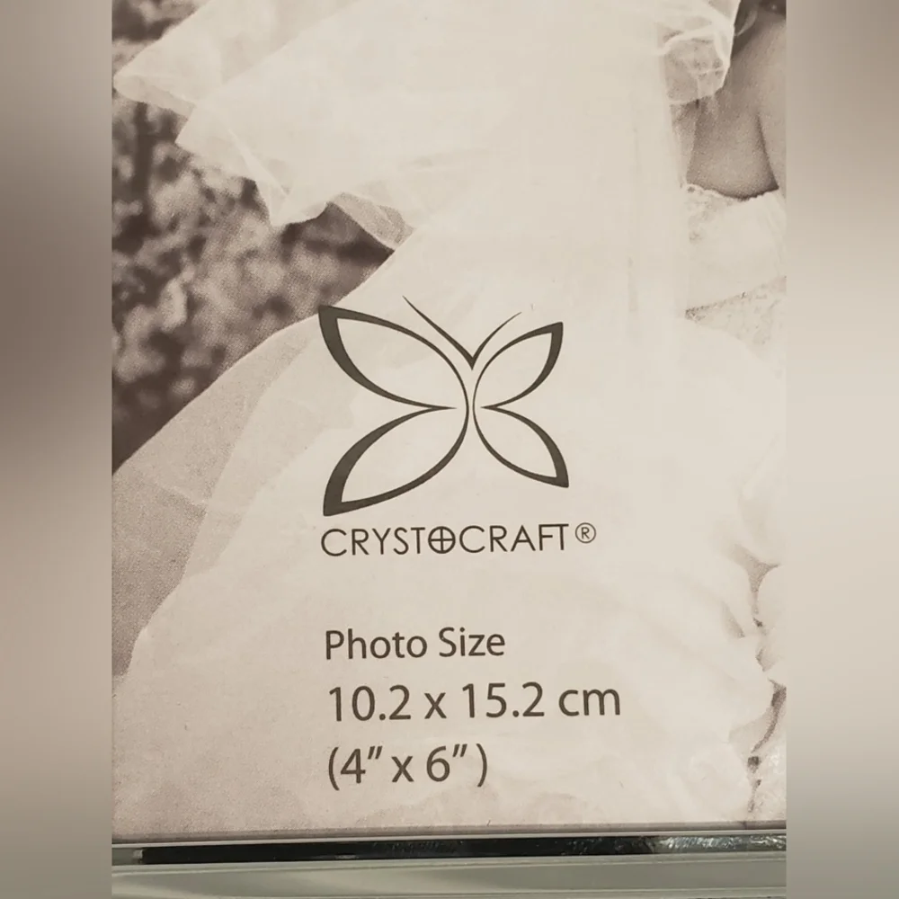 CRYSTOCRAFT Wedding‎ Gift Picture Frames 4R Kissing Swan Swarovski Metal Art NWT